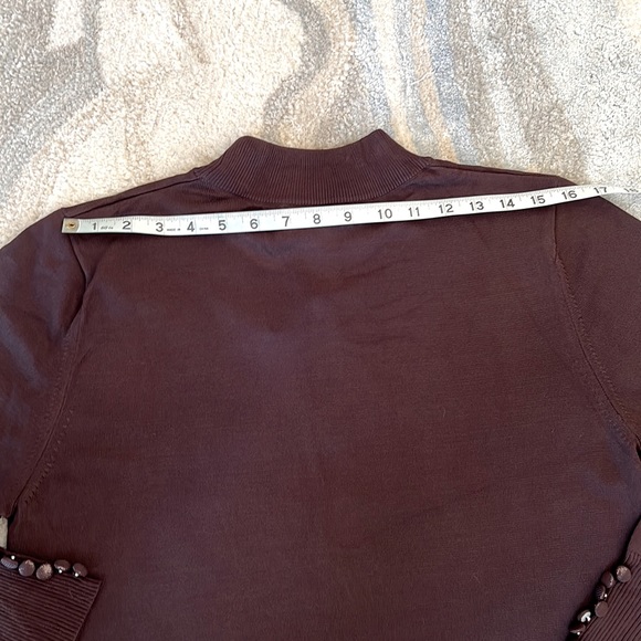 2xHP Sz 18 Button Cuff Dark Brown Mock Turtleneck ❤️ - Picture 10 of 14